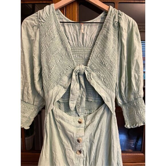 Free People - String Of Hearts Maxi Dress Smocked size Small - Picture 4 of 4